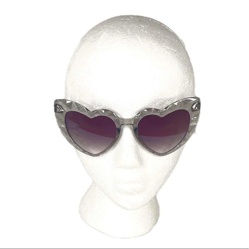 Betsey Johnson Crystal Clear Heart Sunglasses, Clear